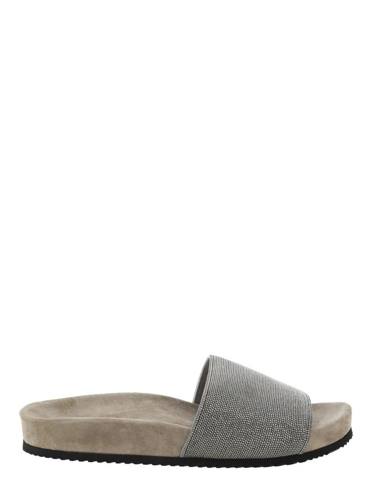 Brown Calf Leather Bos Taurus Flat Sandals