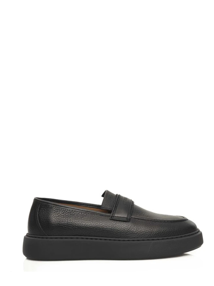 Black Leather Men Loafer