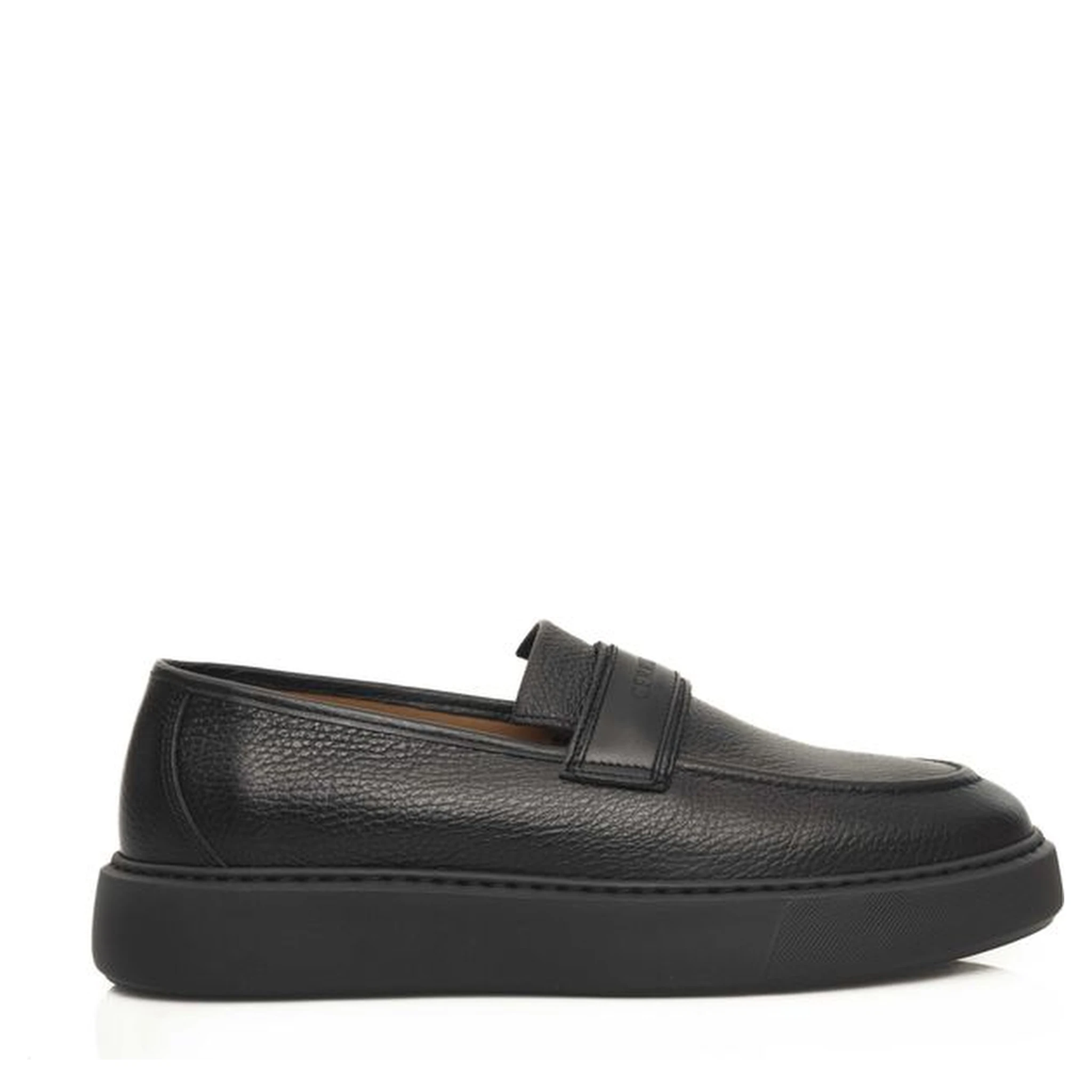 Black Leather Men Loafer