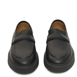 Black Leather Men Loafer