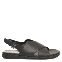 Black Leather Men Sandal