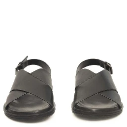 Black Leather Men Sandal