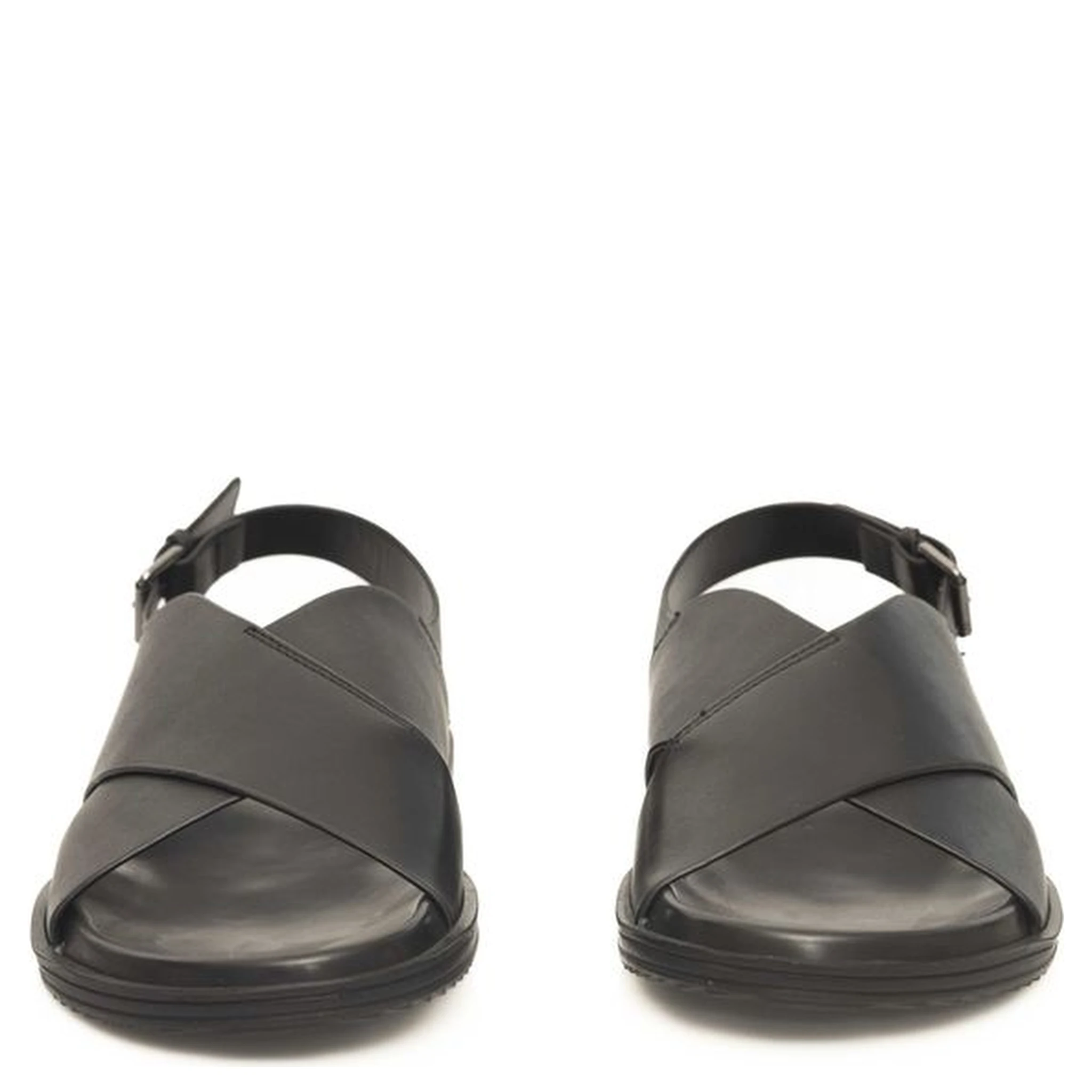 Black Leather Men Sandal