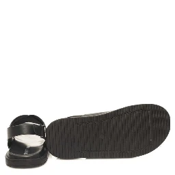 Black Leather Men Sandal