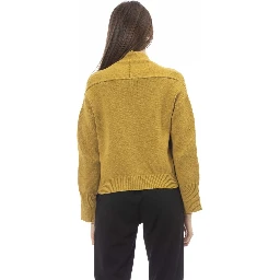 Yellow Merino Wool Women Cardigan