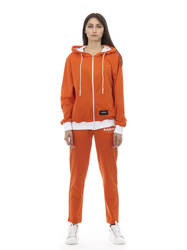 Orange Cotton Women Sweater