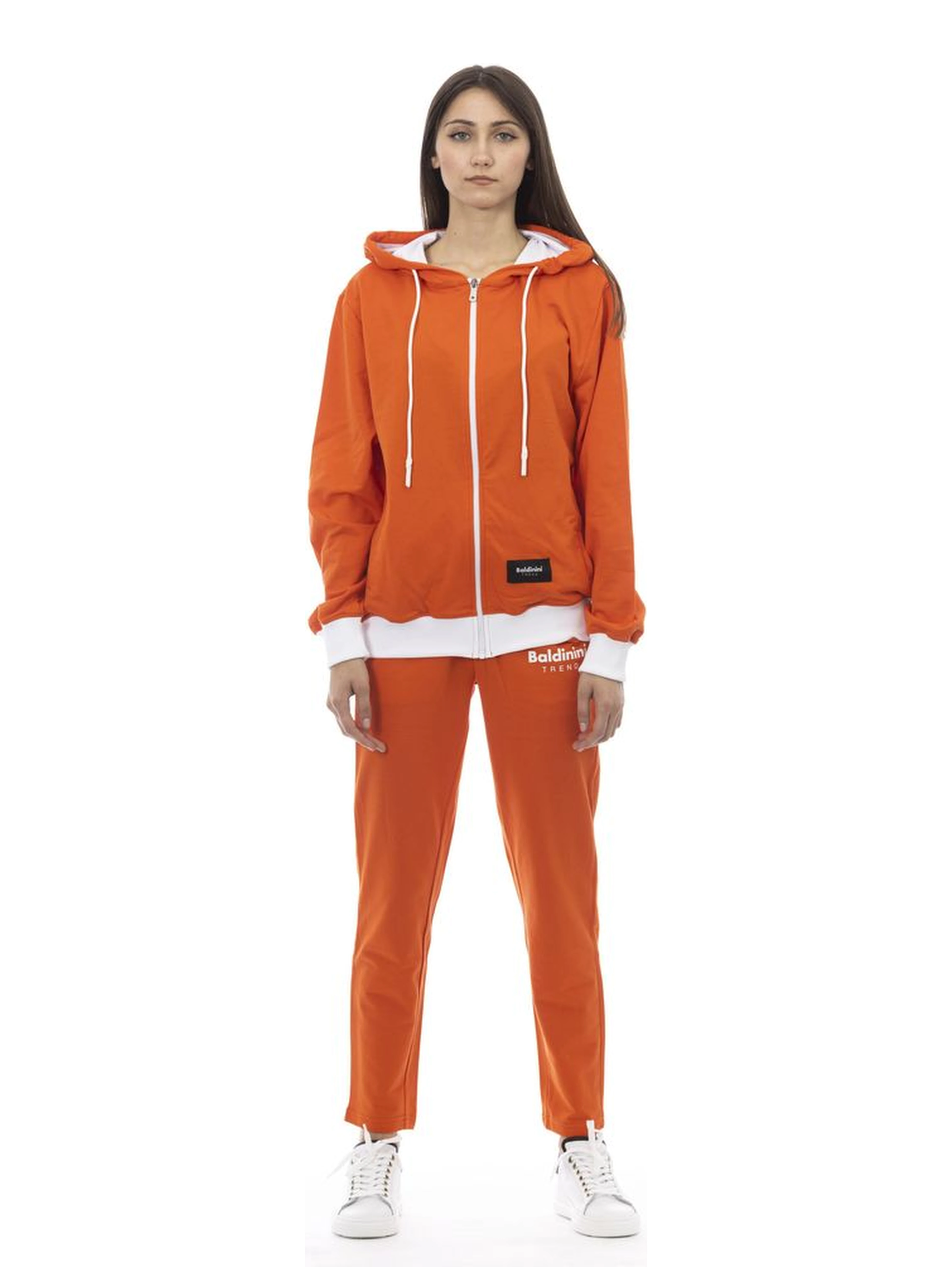 Orange Cotton Women Sweater