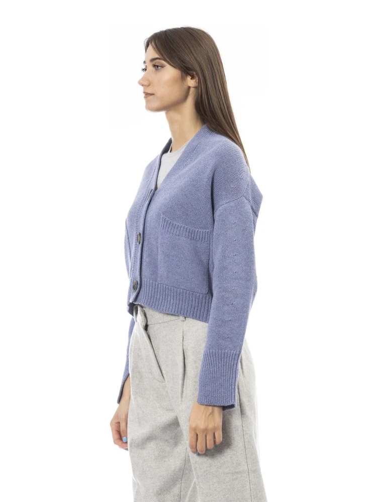 Light Blue Merino Wool Women Cardigan alternative