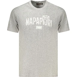 Gray Cotton Men T-Shirt
