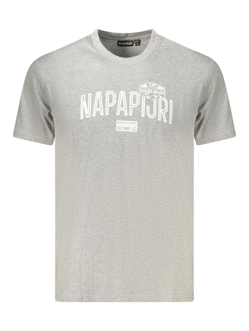 Gray Cotton Men T-Shirt
