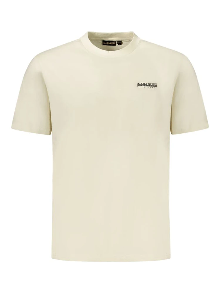 Beige Cotton Men T-Shirt