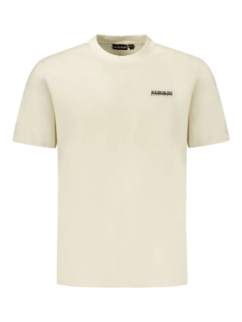 Beige Cotton Men T-Shirt