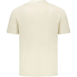 Beige Cotton Men T-Shirt