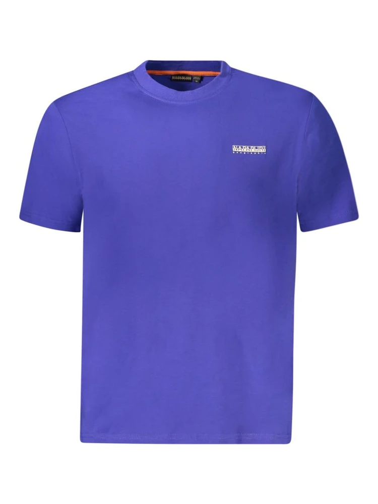 Blue Cotton Men T-Shirt