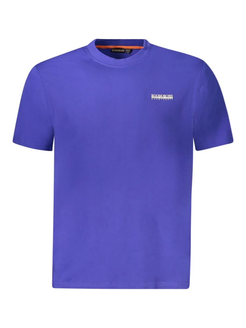 Blue Cotton Men T-Shirt