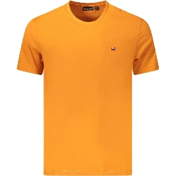 Orange Cotton Men T-Shirt