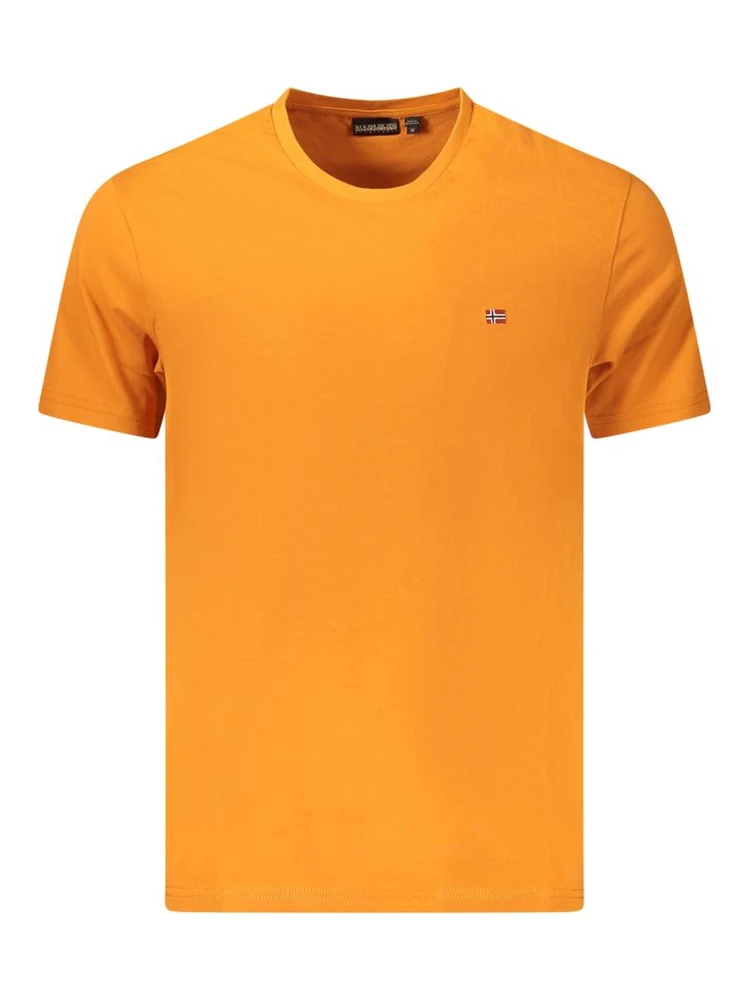 Orange Cotton Men T-Shirt