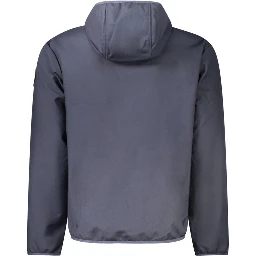 Blue Polyester Men Jacket