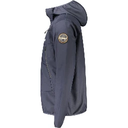 Blue Polyester Men Jacket