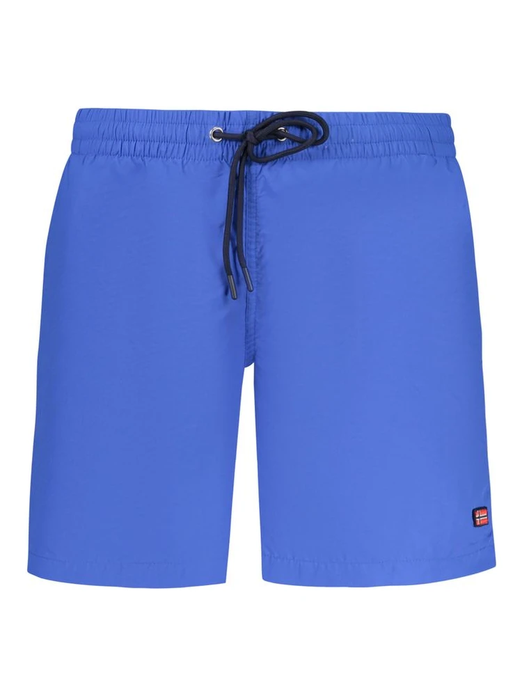 Blue Polyamide Men's Swim Boxer