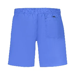 Blue Polyamide Men's Swim Boxer