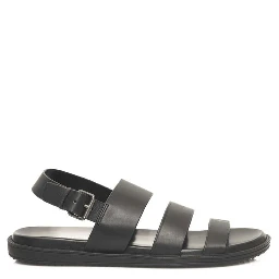 Black Cowhide Men Sandal