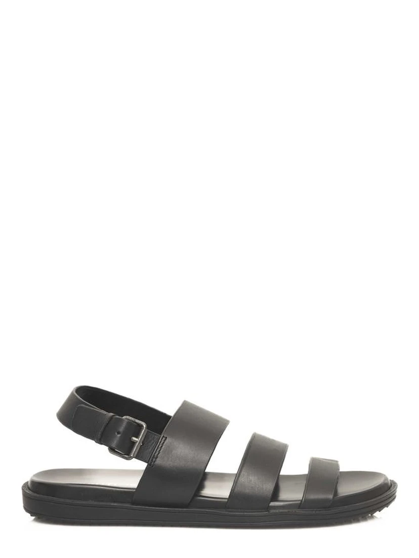 Black Cowhide Men Sandal