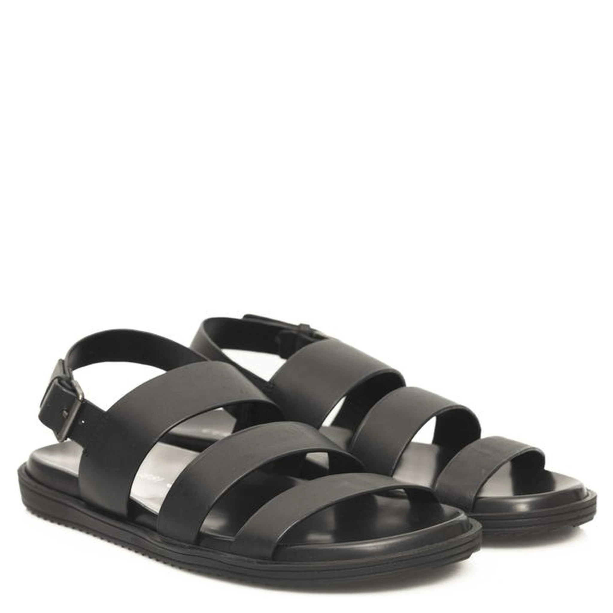 Black Cowhide Men Sandal
