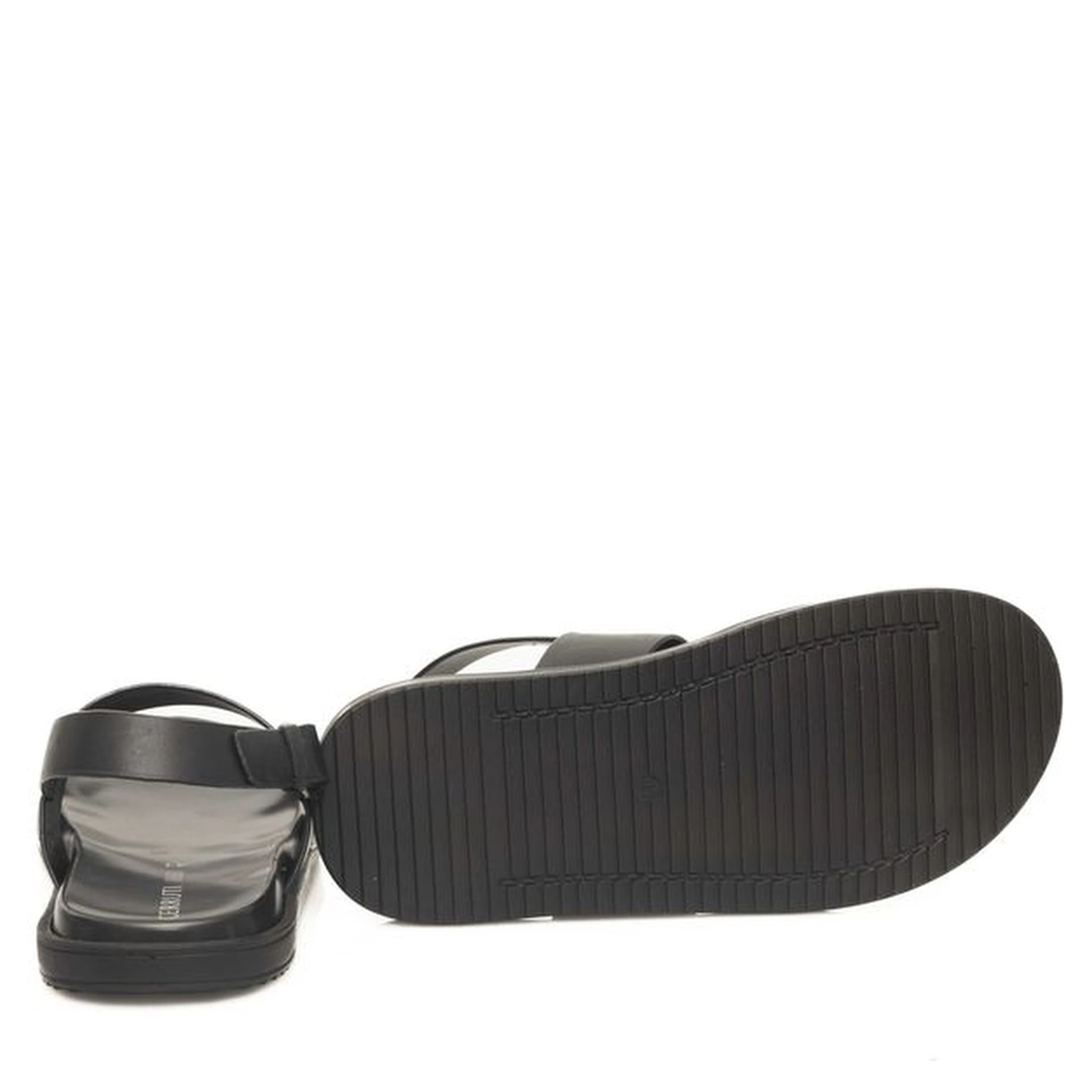 Black Cowhide Men Sandal