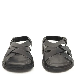 Black Leather Men Sandal
