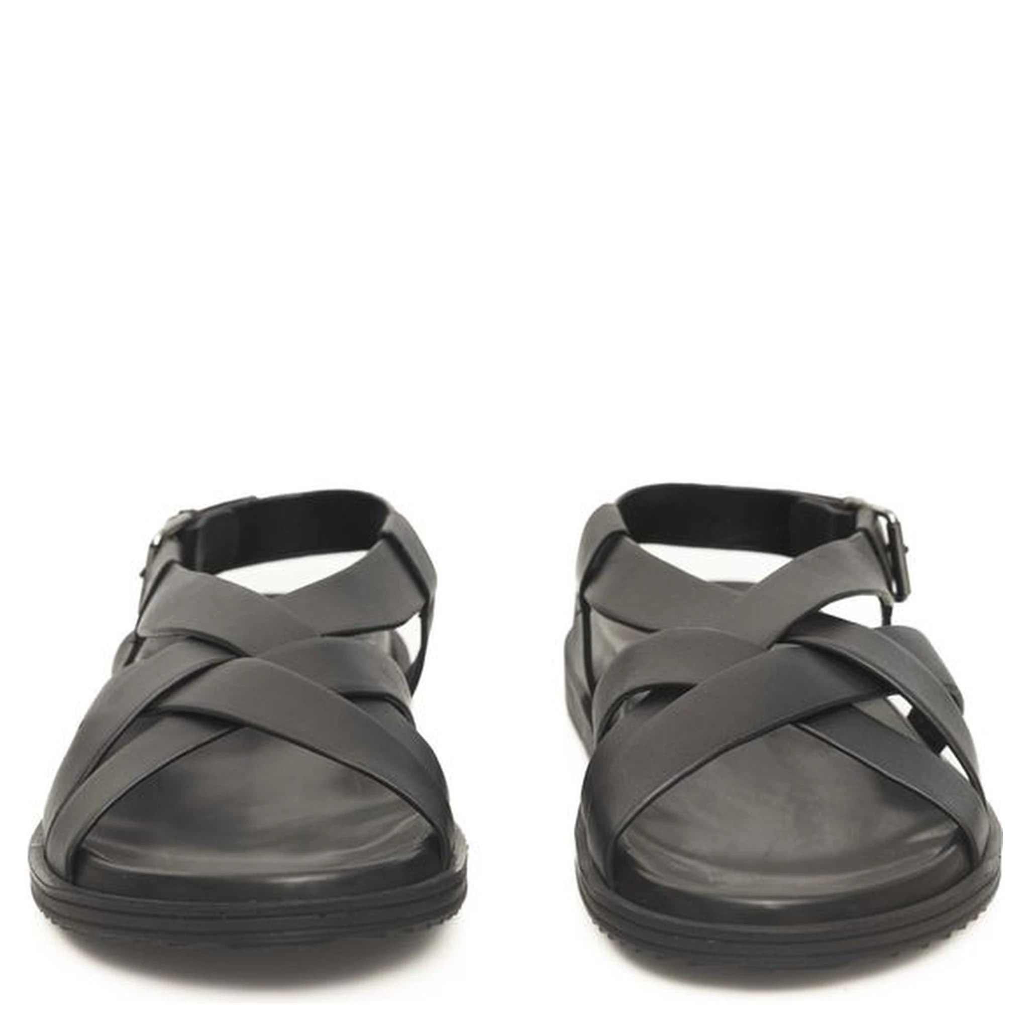 Black Leather Men Sandal