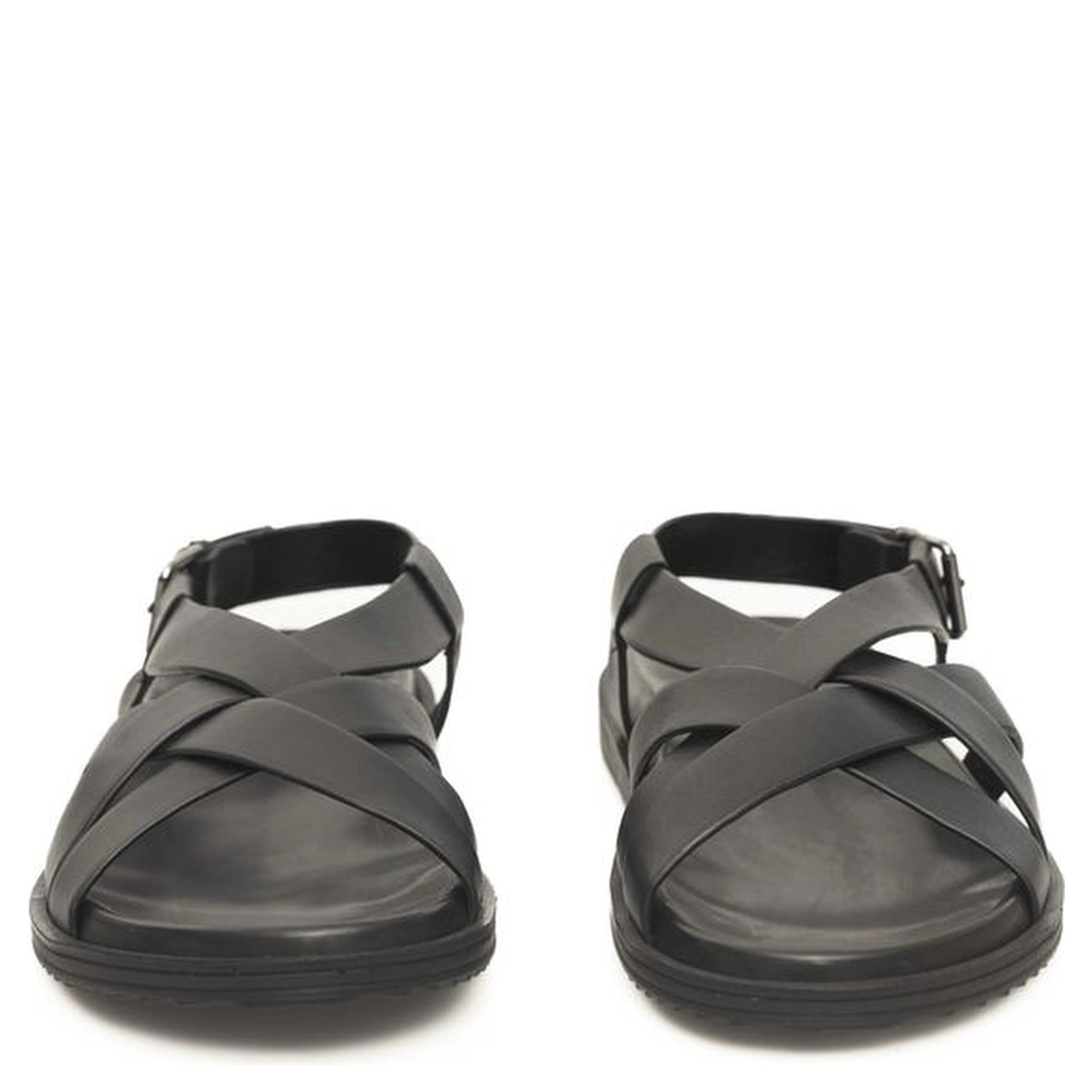 Black Leather Men Sandal