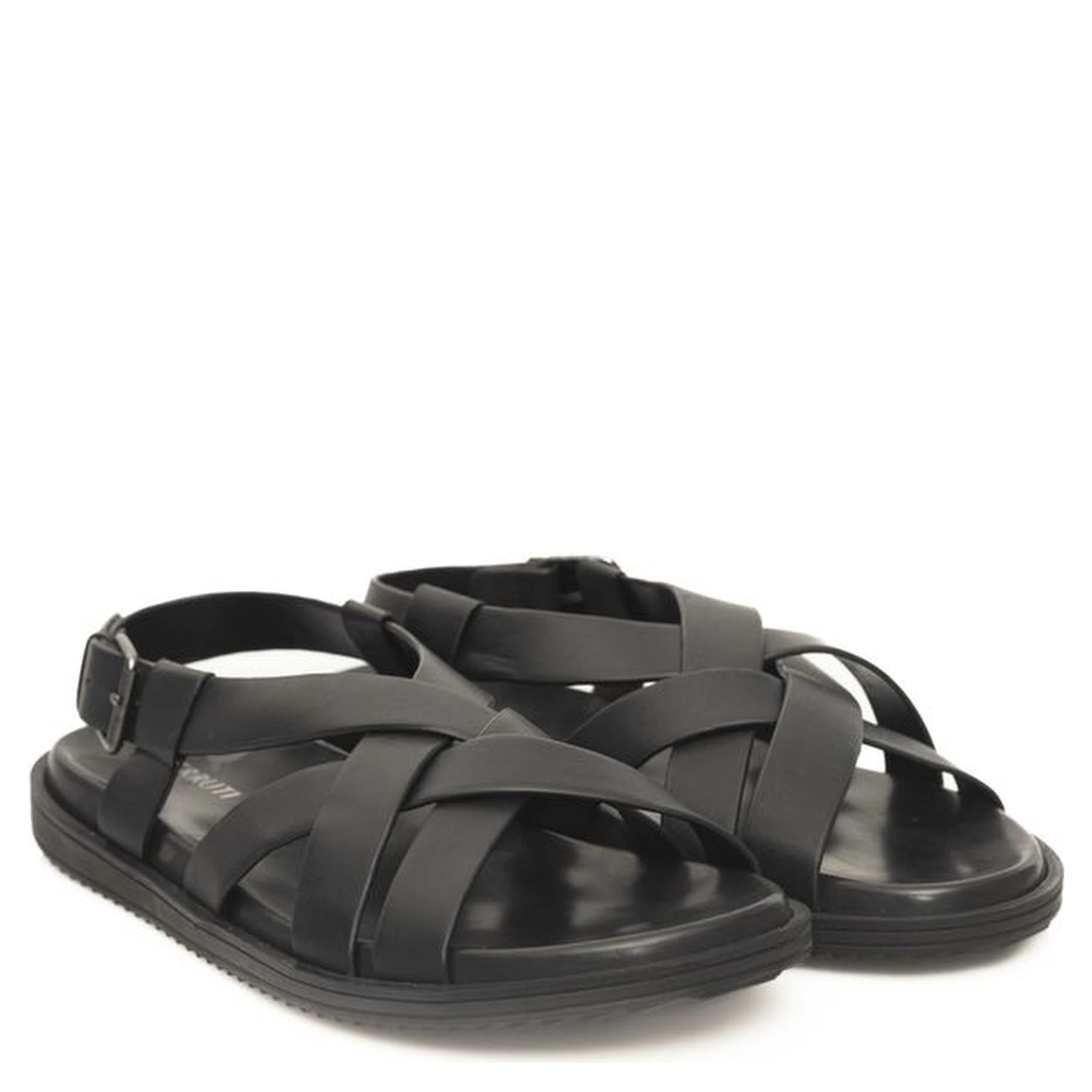Black Leather Men Sandal