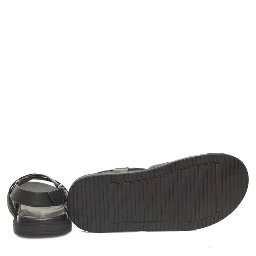Black Leather Men Sandal