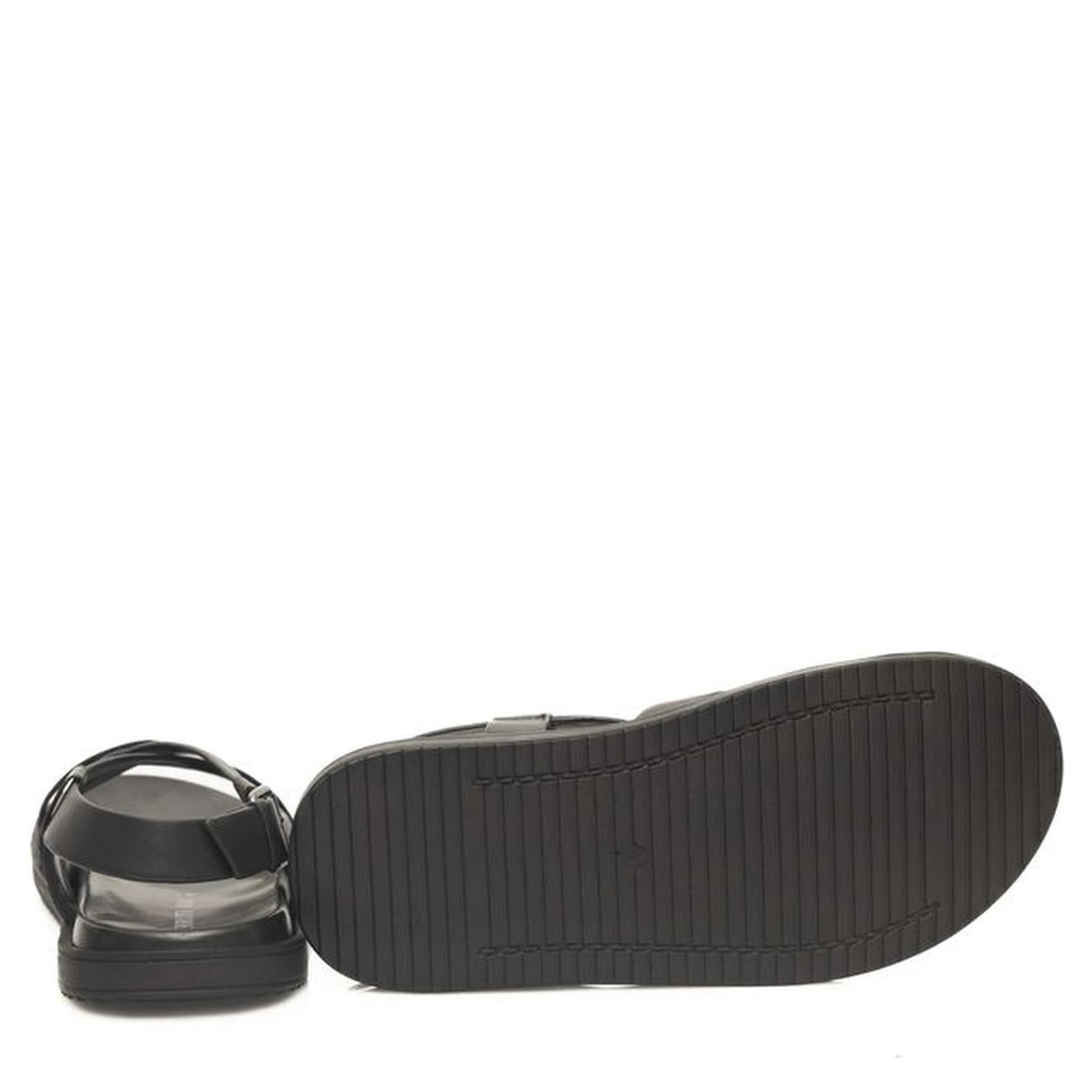 Black Leather Men Sandal