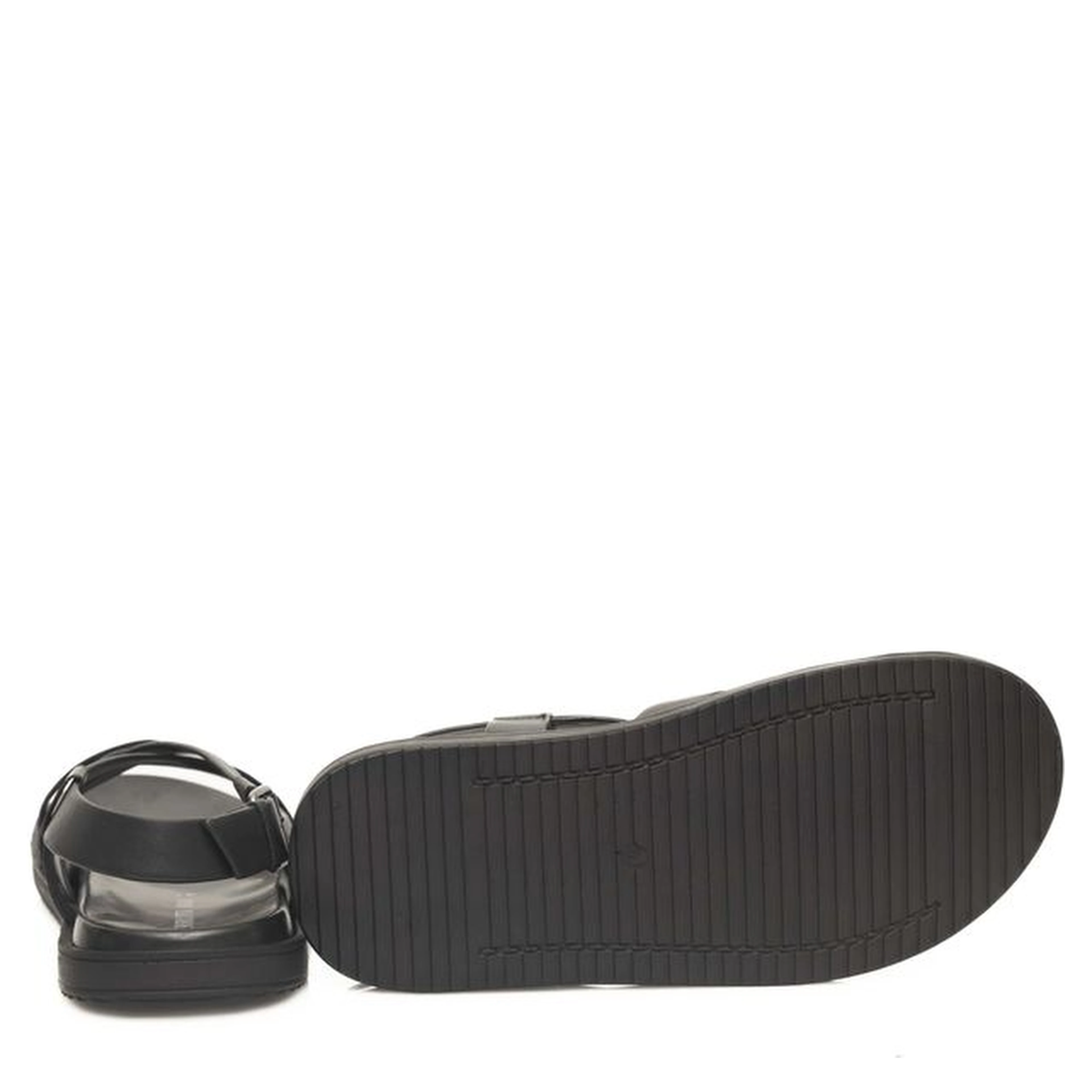 Black Leather Men Sandal
