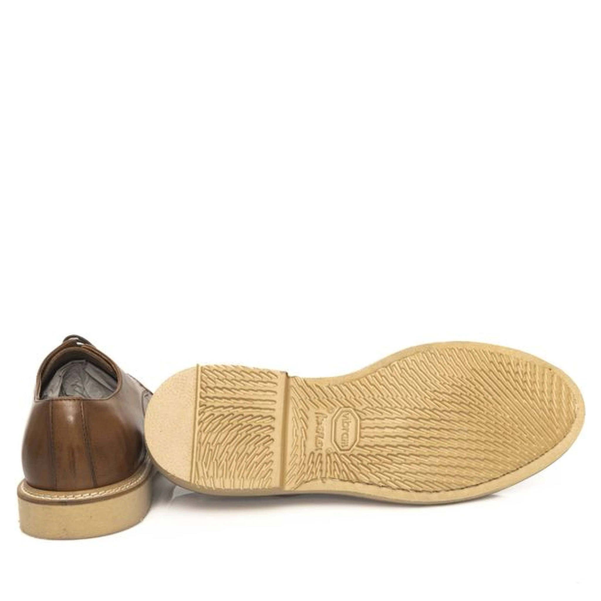 Brown Calfskin Men Derby Shoe