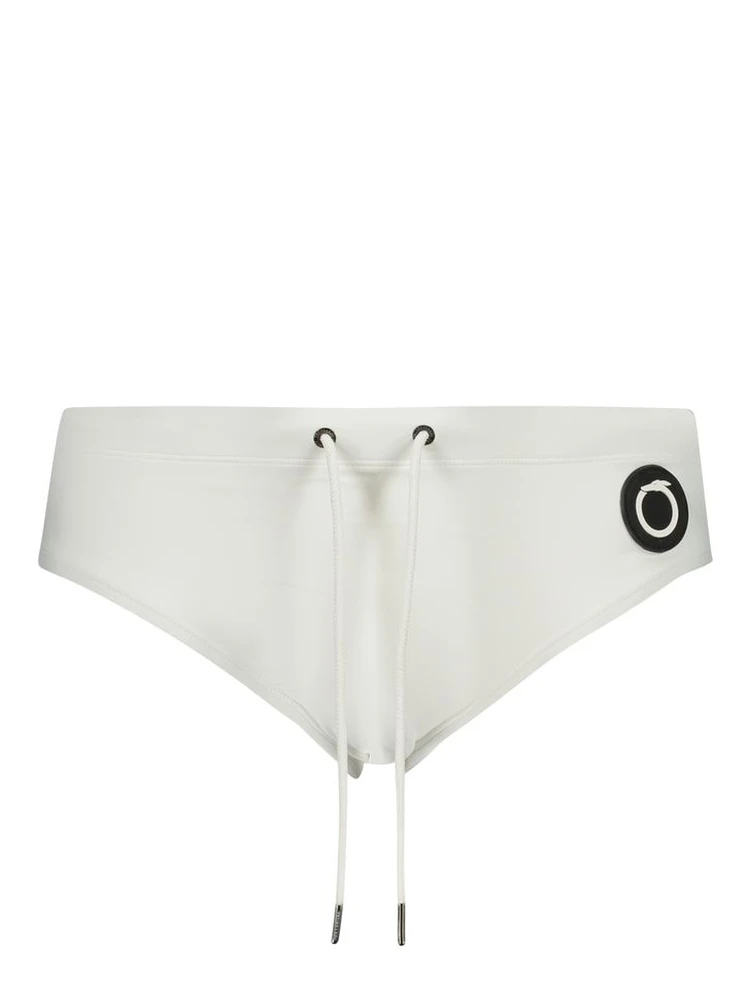 White Elastane Swimwear