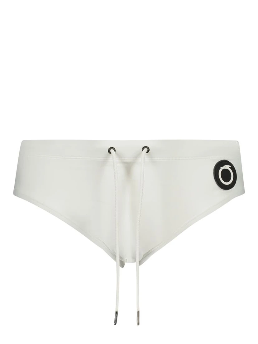 White Elastane Swimwear