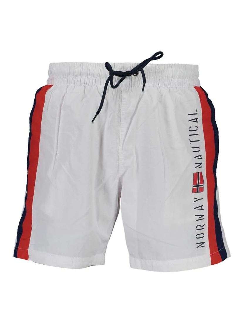 White Polyamide Men's Swim Boxer