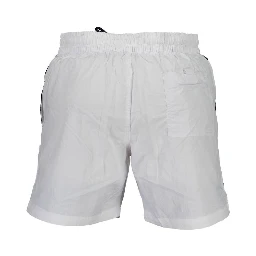 White Polyamide Men's Swim Boxer