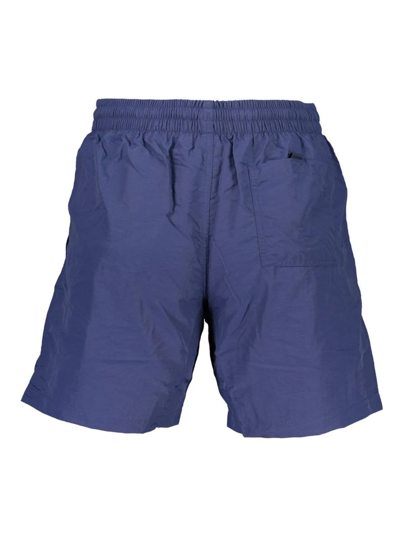 Blue Polyamide Men's Swim Boxer