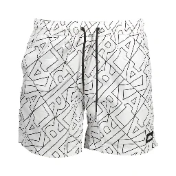White Polyester Men's Swim Boxer