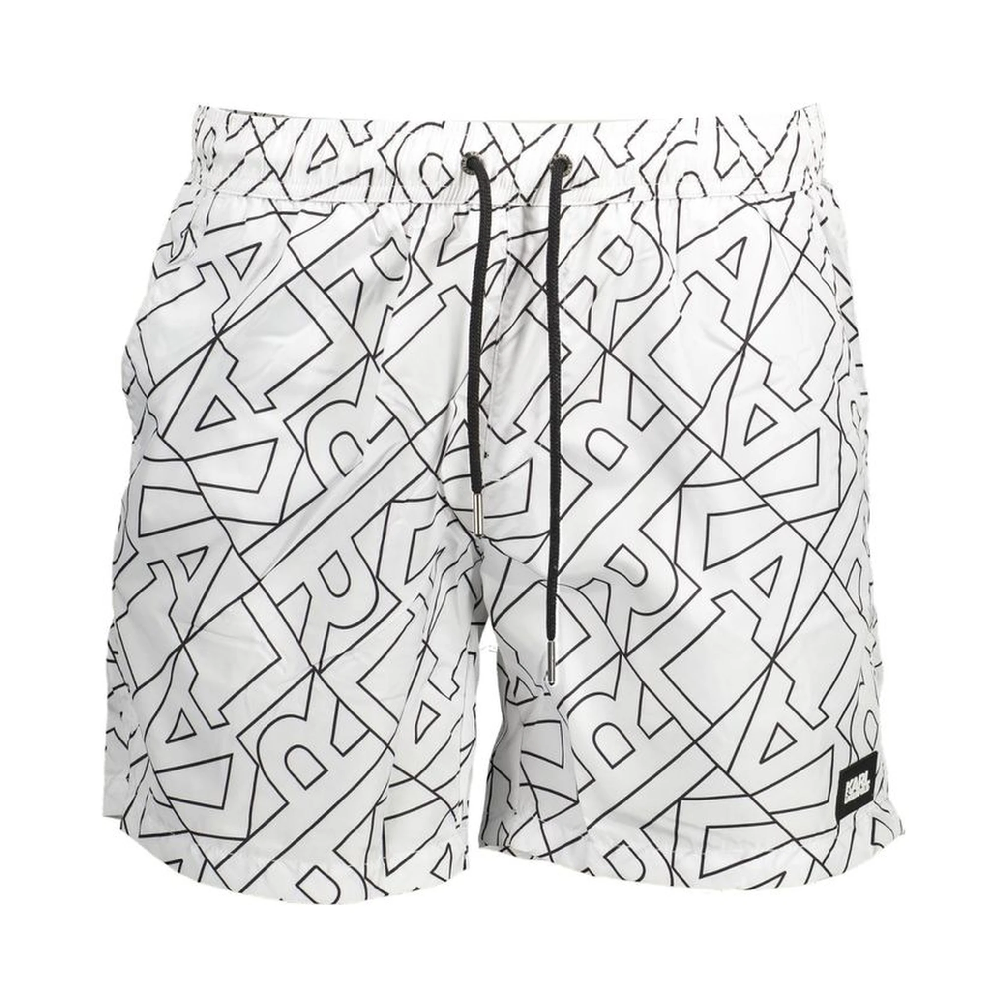 White Polyester Men's Swim Boxer