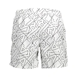 White Polyester Men's Swim Boxer