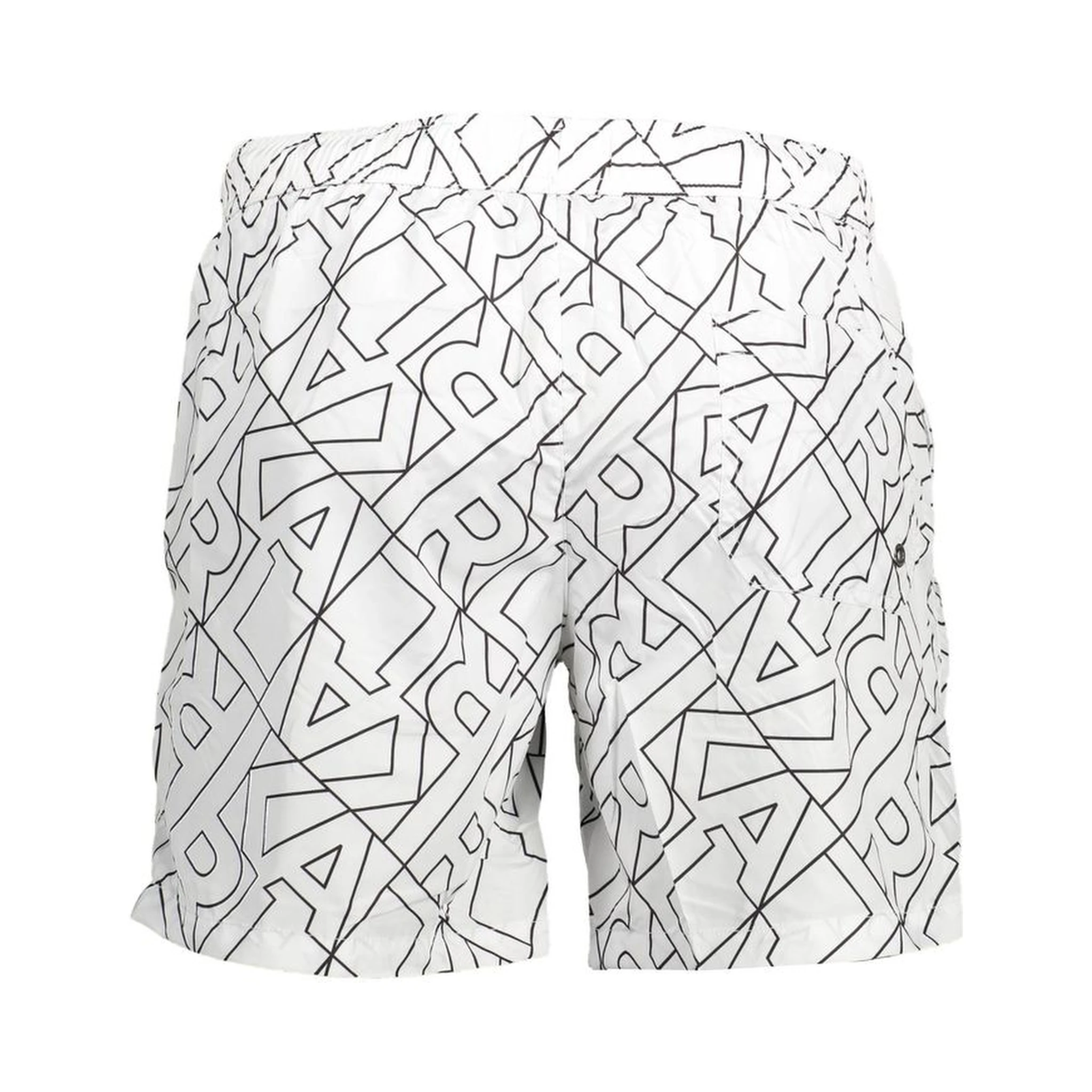 White Polyester Men's Swim Boxer
