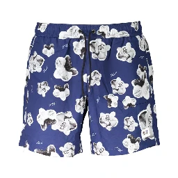Blue Polyester Swimwear