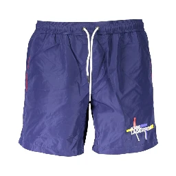 Blue Polyester Swimwear
