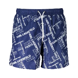 Blue Polyester Swimwear