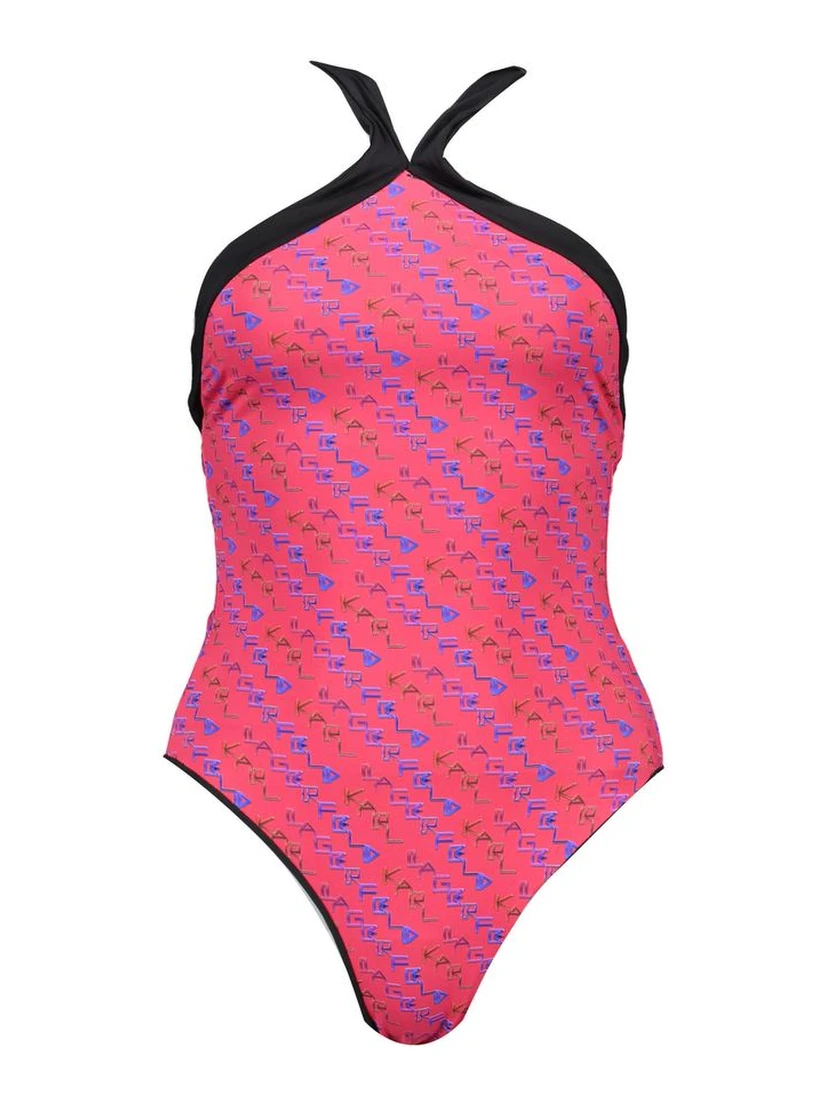 Red Elastane Swimwear